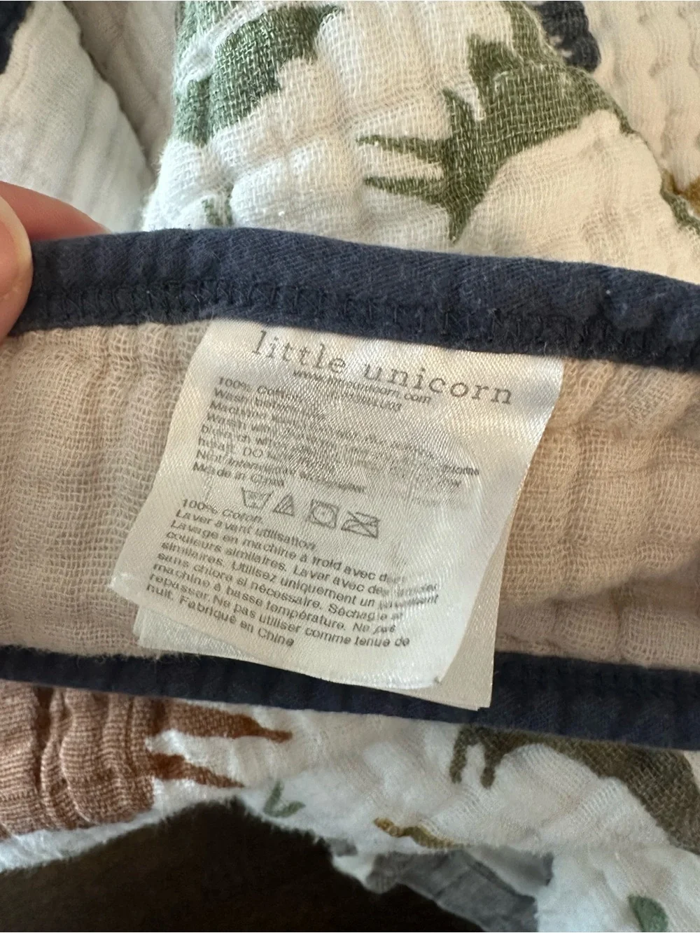 Little unicorn muslin quilt dinosaur